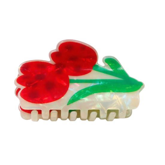 

Hair Claw Tulip Shape Back Head Shower Clip Anti-slip Teeth Medium Size Shark Hair Claw Versatile Hair Accessory вино красного