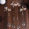 Zinc Zinc Alloy Wedding Dress Hair Accessories Plastic Earrings Hairpin Set Flower Bridal Headwear  Hanfu