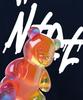 Ntet [Fleece Lined] Rainbow Jelly Bear Zip-Up Hoodie [Navy]