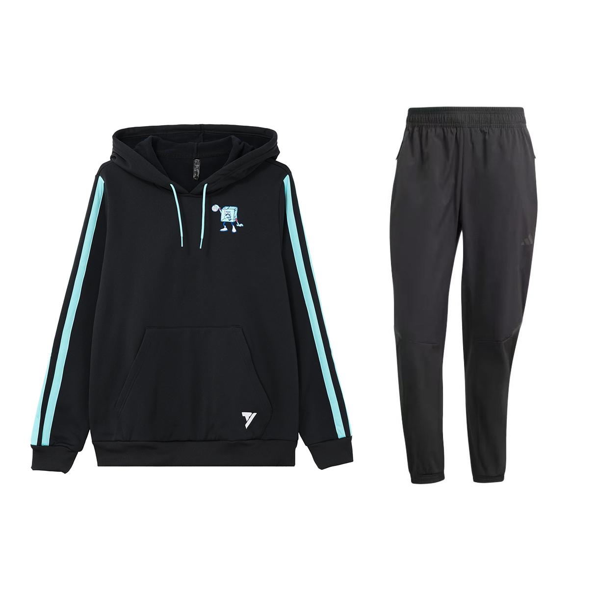 

Adidas Basketball Hoodie And Sweatpants Set American Vintage Men Sweatshirts Black HB3125+IK9686 M