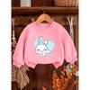 Cute Rabbit Print Sweatshirt for Baby Girls, Lightweight And Round-Necked, Designed for Ages 0-3
