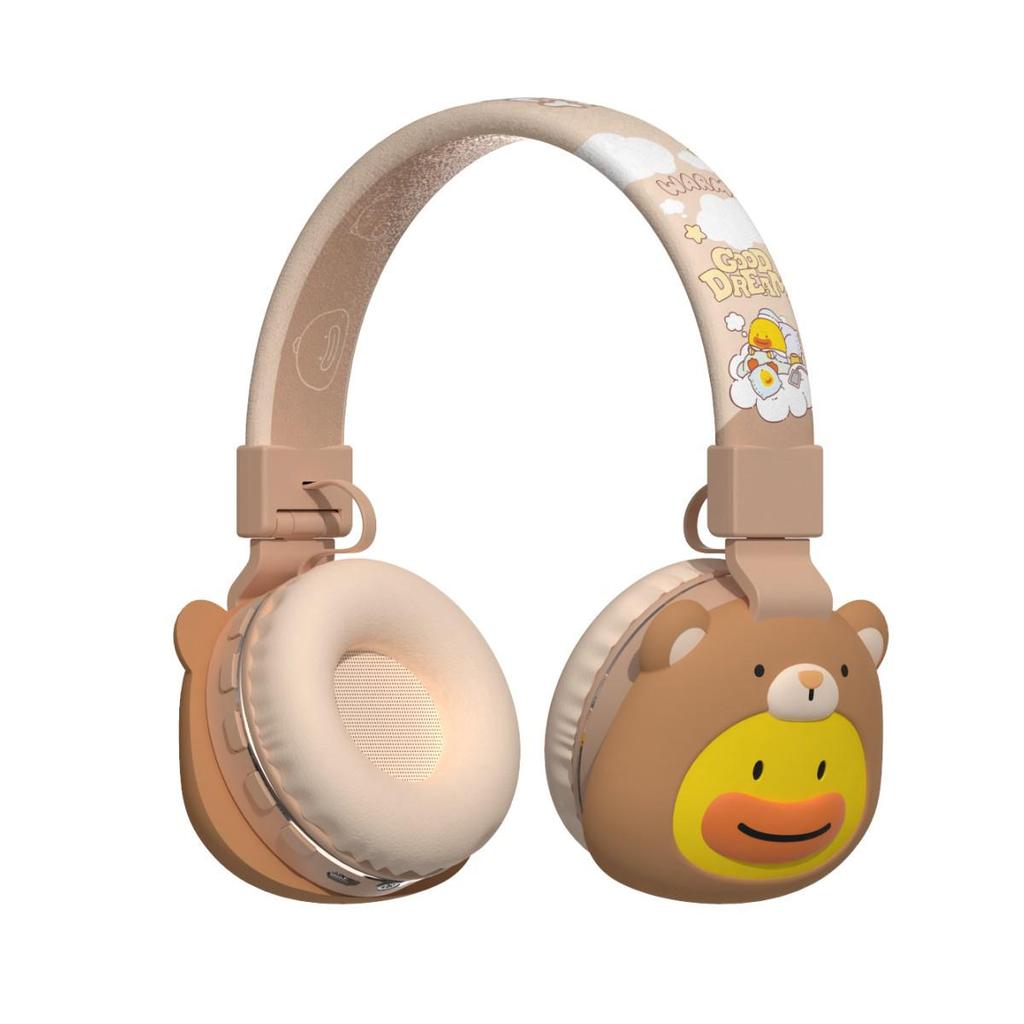 Women's Cartoon Wireless Bluetooth Over-Ear Headphones - Stereo Sound, Long Battery, 85dB