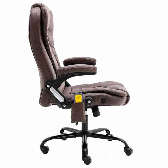 VidaXL Chaise de bureau de massage marron foncé similicuir daim 20580