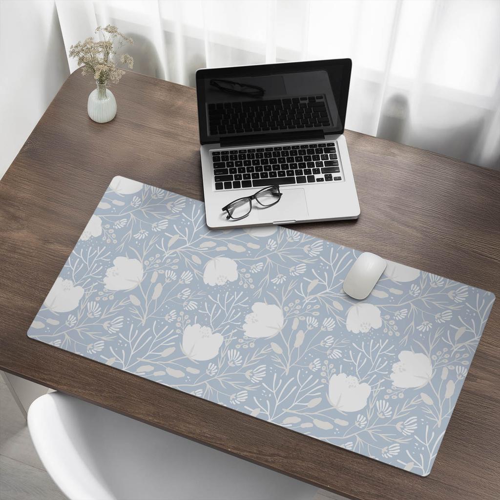 Protective Decorative Mat for Office Table, Floral Retro Pattern, 100x50 cm