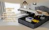 Modern minimalist bed, comfortable headboard, 140*200CM, gray, high box bed with pneumatic rod, does not include mattress.