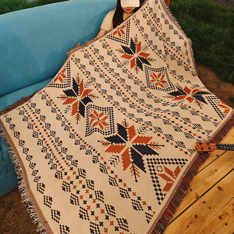 American yarn-dyed graffiti master illustration single double sofa blanket decorative tapestry casual blanket sofa towel sofa cushion