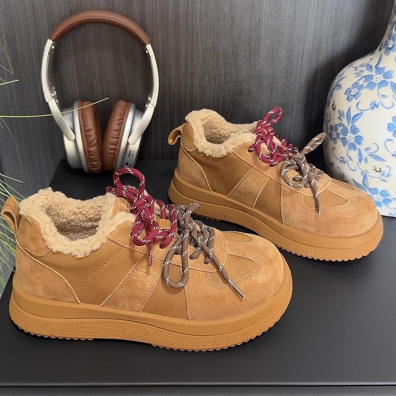 Fashion trend versatile velvet thickened warm casual shoes women's 2025 autumn and winter campus new non-slip comfortable cotton shoes