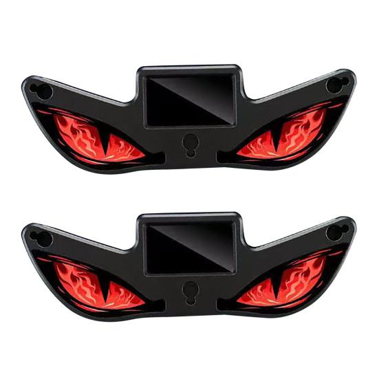 Lumière LED de Voiture sans Fil Yeux de Diable Solaires pour Pare-brise, Panneau d'Avertissement de Fenêtre à Installation Magnétique avec Trois Modes d'Affichage Personnalisés Intelligents, Numérique