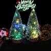 New 20/25/30/40cm Mini Christmas Tree DIY Handicraft LED Light Artificial Christmas Tree Party Decoration New Year Gift