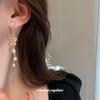 Silver Needle Korean Style Pink Zirconia Butterfly Tassel Stud Earrings - Luxurious and Exquisite Accessories for Women