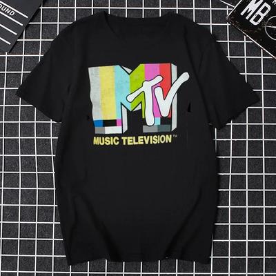 Herrenbekleidung Retro T-Shirt Vintage Rock Hip Hop TV T-Shirt Sommer Unisex Casual T-Shirt MTV Music Television Grafik T-Shirts Tees#Farbe