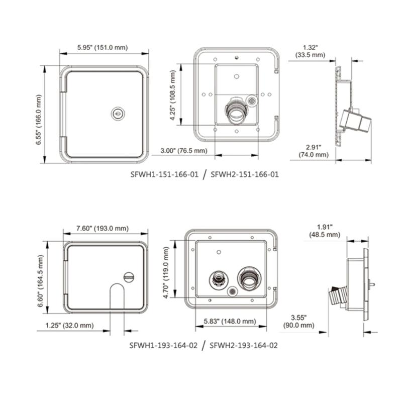 Square Water Inlet-Valve-Gravity for Hatch Cover for Tank Filling-Port with Keys