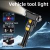 Auto-Sicherheitshammer Taschenlampe: Starkes Licht, wiederaufladbar, Notfall-Fensterbrecher, Warnleuchte. Taktische Taschenlampe