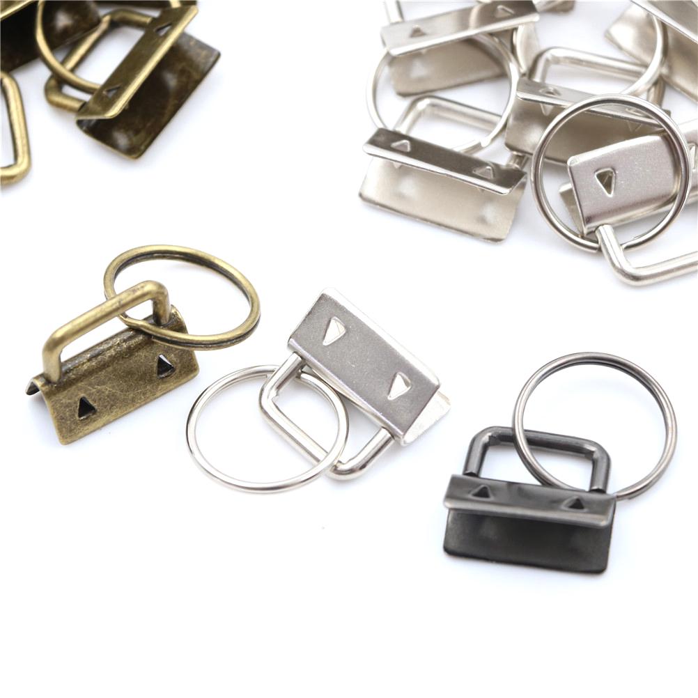 10Pcs Key Fob Hardware 25mm keychain Split Ring For Wrist Wristlets Cotton Tail Clip