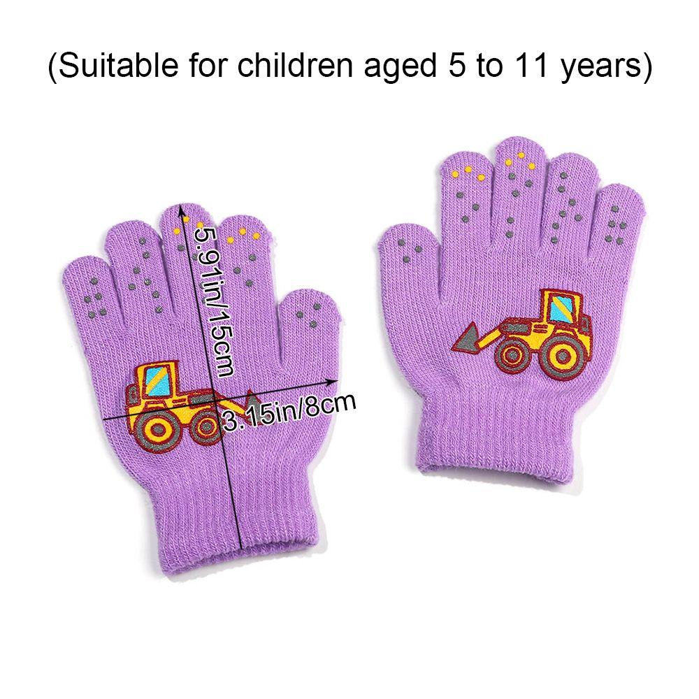 Baby Boys Girls Soft Non-slip Cute Cartoon Kids Gloves Thick Warm Knitted Mittens