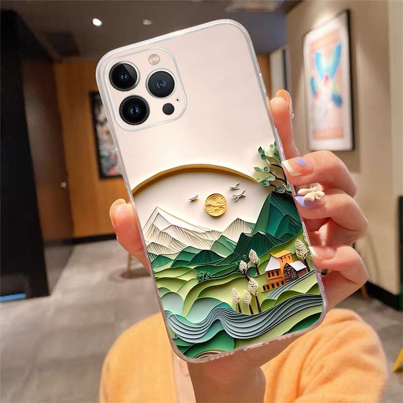 Landscape Art Phone Case For iphone 17 Pro Max Air 16 15 14 13 Pro Max 15 16 Pro 15Plus