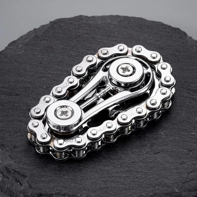 Sprockets Flywheel Fingertip Gyro Fidget Spinner Antistress Anxiety Metal Bike Chains EDC Spinner Fidget Toys For Adult Kids