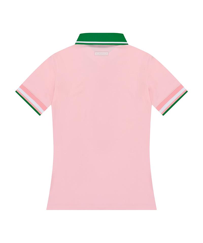 CHUCUCHU Cbess-Ts010W Fore Knit Collar Short Sleeve Top