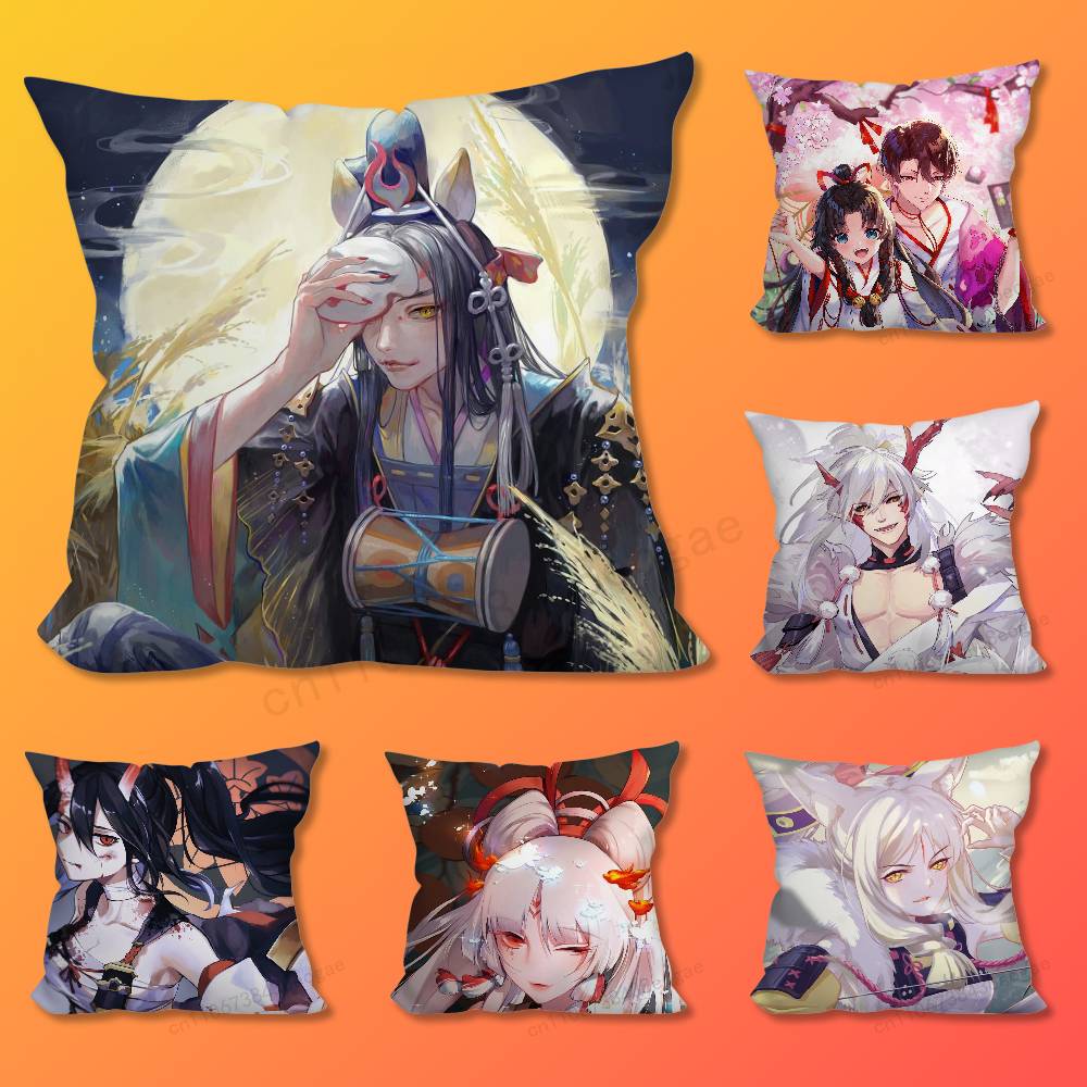 Game O-Onmyoji S-Shikigami  Throw Pillow Case Living Room Sofa Cushion Cover For Home Bedroom Decoration And Protector