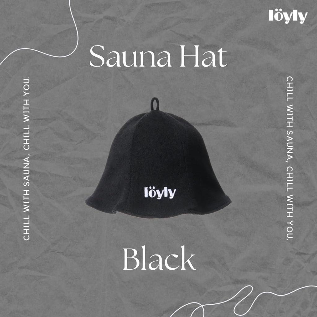 Loyly Sauna Hat for Men and Towel Double Sauna Sauna Loyly [loyly] Women, Fabric, Layer, Washable, Goods, Hat, Cute, Stylish, (Black)