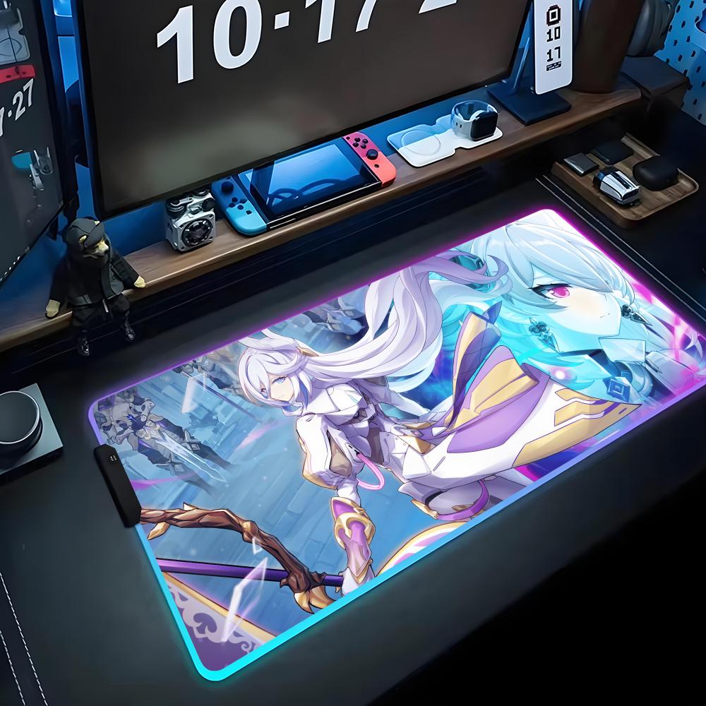 misteln schariac Mouse Pad RGB Gaming Mousepad Big LED Pad PC Desk Mat Luminous Mouse Pad Large Keyboard Mats Table Rug With