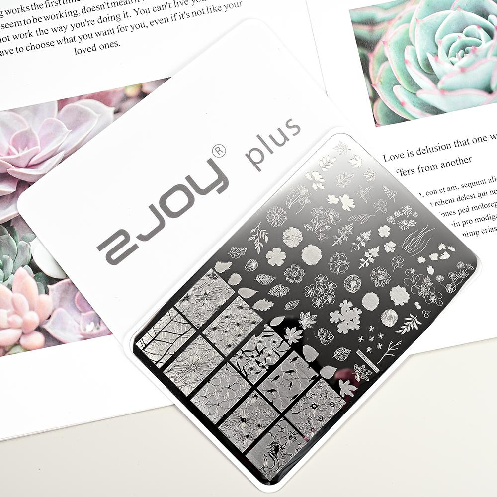 Destičky na ražení nehtů Zimní linky svetru s pruhovaným vzorem Šablony na nehty DIY geometrický kostkovaný design nehtová deska Obrázek Decoratio