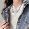 Retro Tag Personality Hip Hop Jumping Titanium Steel Necklace Female Cold Wind Niche Design Sense Collarbone Chain