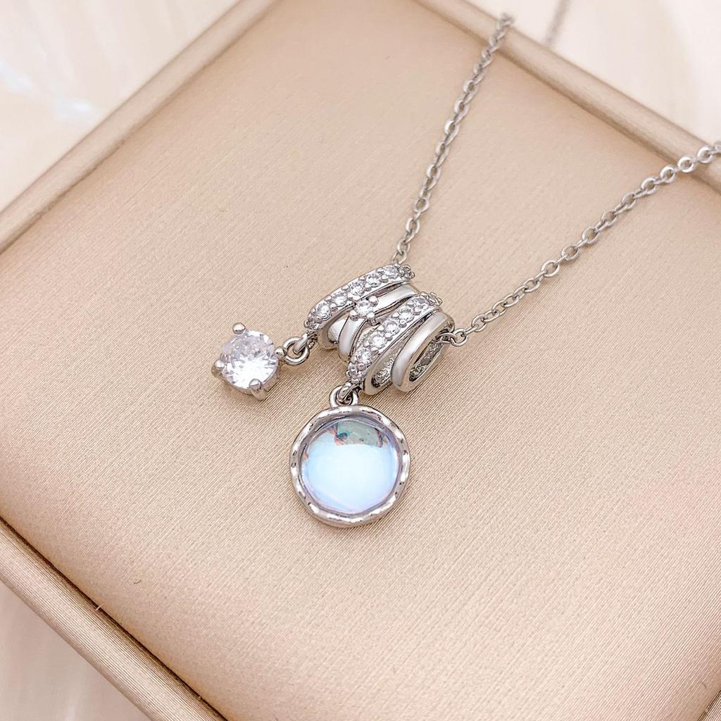 Necklace Explosive Square Ice Cream Color Necklace Light Luxury Micro-inlaid Zircon Temperament Advanced Sense Simple Accessories