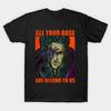 Asian Size Men Black Print T-shirt All Your Base Meme No-Cut Print Cotton Tshirt