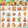Heiß 20 Stück Cartoon Anime Capybara Tattoo Aufkleber Süßes Tier Temporär Wasserdicht Kinder Tattoos Geburtstag