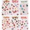 Christmas Nail Stickers 3D Design White Set 6 Elderly Elk Bear Bow Tie Gift Flower Decoration Compatible Gel Nails