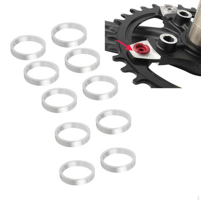 10x Espaçadores de roda dentada Arruelas Espaçadores Juntas Alumínio Bicicleta Pedaleira para Montanha