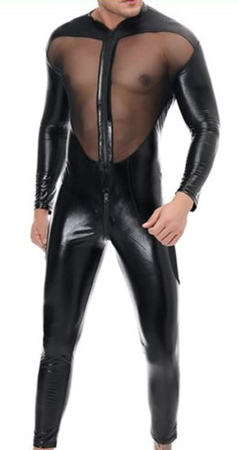 Combinaison intégrale Tulle et Fetish Noire - Generique - Mesh Transparent