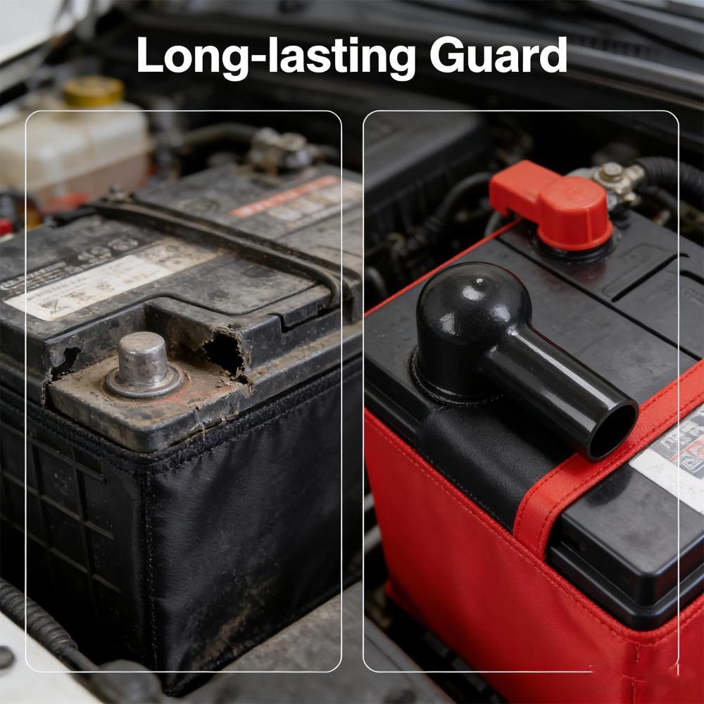 Auto Auto Accupool Afdekhoes Beschermkap PVC Flexibel Hoekig Beschermer Rood Zwart Positief Negatief Isolatiekap RV Marine Boot Bevestiging