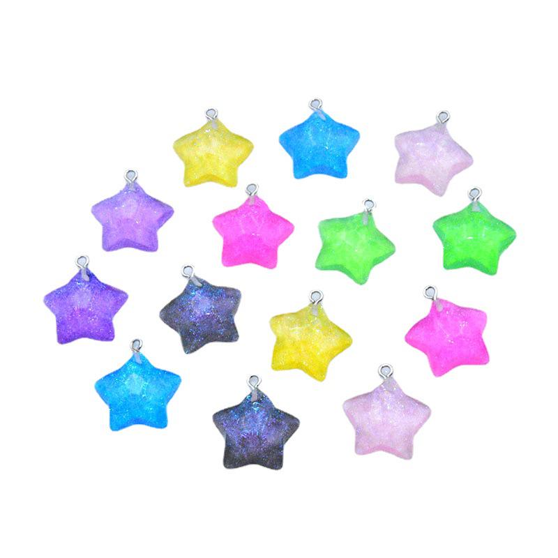 Vibrant Resin Geometric Star Pendant Charm - DIY Jewelry Accessory