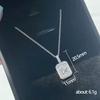 Elegant Square Cut Sparkling Pendant Necklace for Women Dainty Halo Design Everyday Party Jewelry Gift for Her