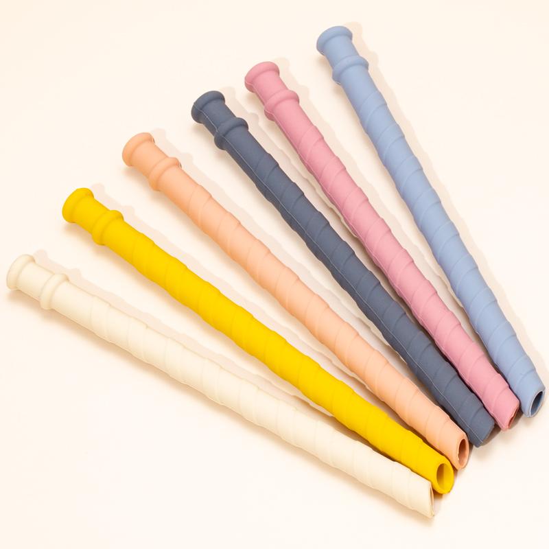 New BPA Free Reusable Soft Silicone Drinking StrawsTeething Infant Chewing Toy Long Flexible Straws For Feeding Cup Baby Stuff