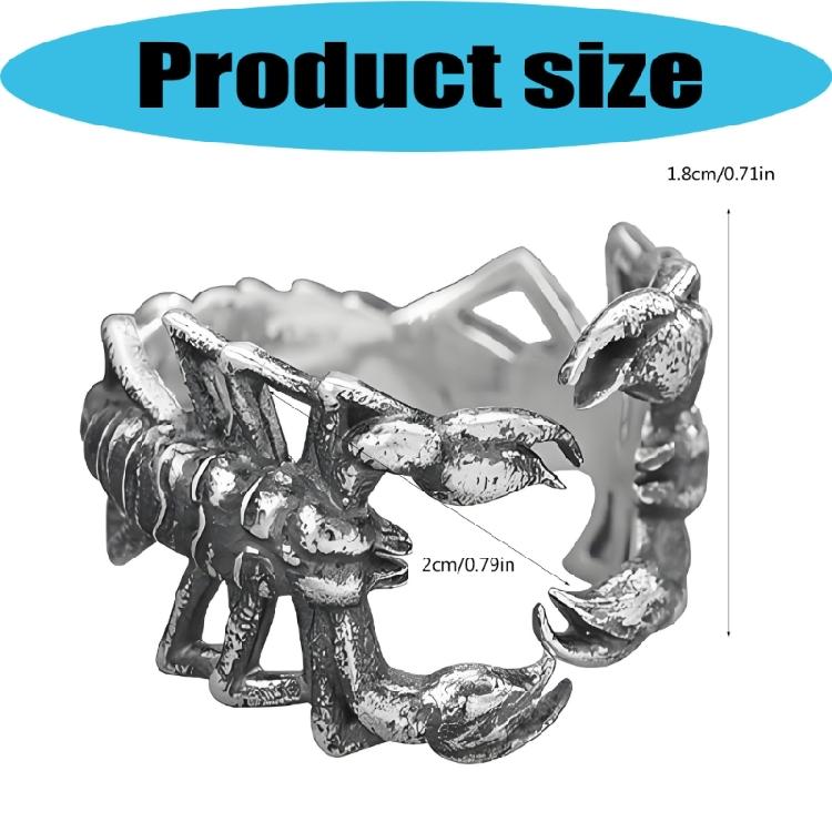 Geometric Wedding Rings Dating Rings Scorpion Shape Adjustable Finger Jewelry Alloy Texture for Everyday Use and Gift