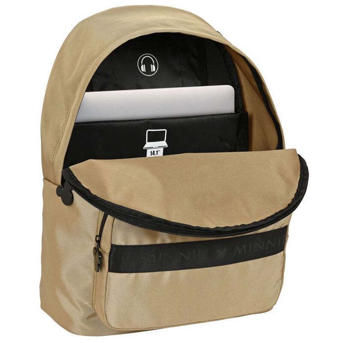 Rucksack - Safta - Minnie Premium - Beige - Trendig - 31x41x16cm