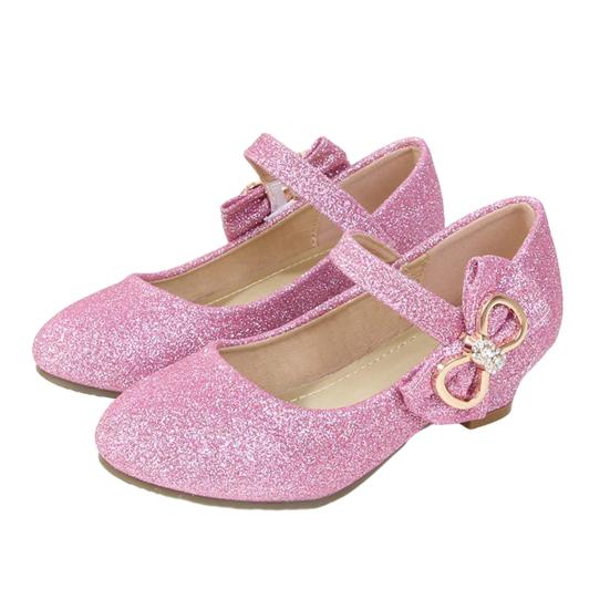 

Туфли принцессы на плоской подошве с низким каблуком для девочек, блестящие туфли Мэри для свадебной вечеринки с блестящим бантом на ремне, формальные туфли для детей 37