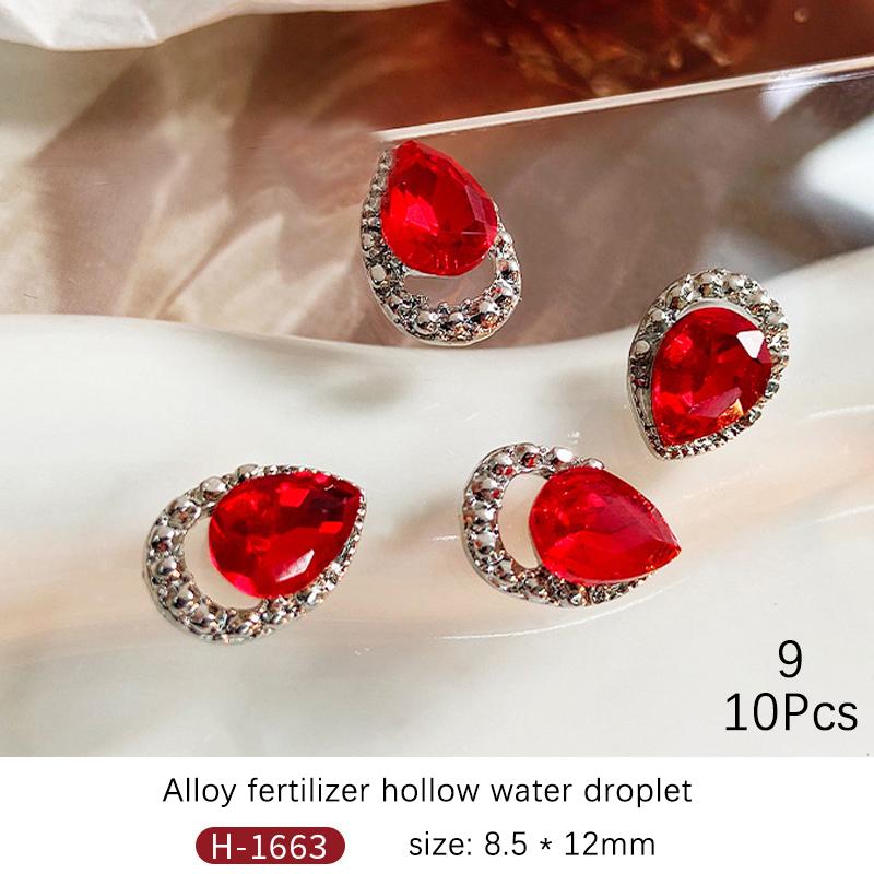 

10 шт. новогоднее украшение для ногтей красный маникюр алмаз блестящий стразы разные стили хрустальные подвески для ногтей сделай сам 9