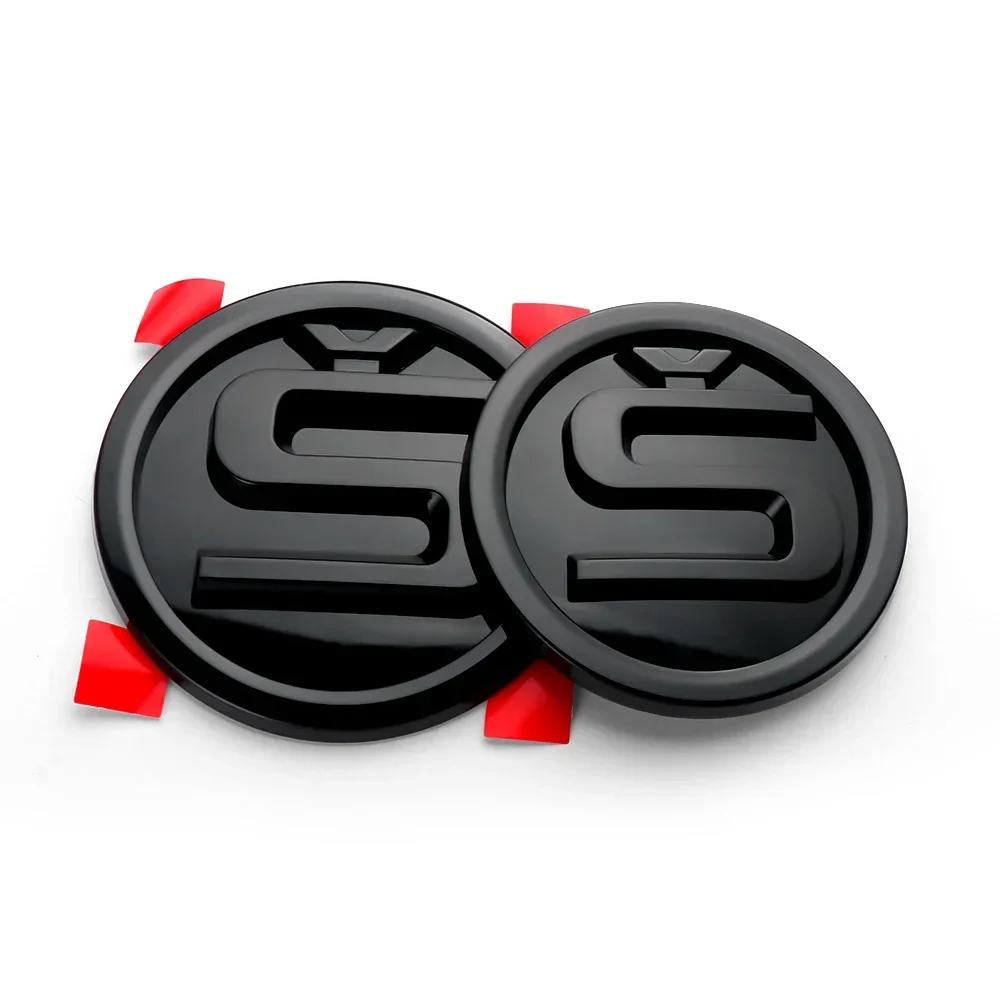Car Sticker 2025 New 2pcs 80/90/100mm Car Front Hood Badge Rear Trunk Emblem Sticker for Skoda Rapid Fabia Octavia 2 A7 Yeti Sup