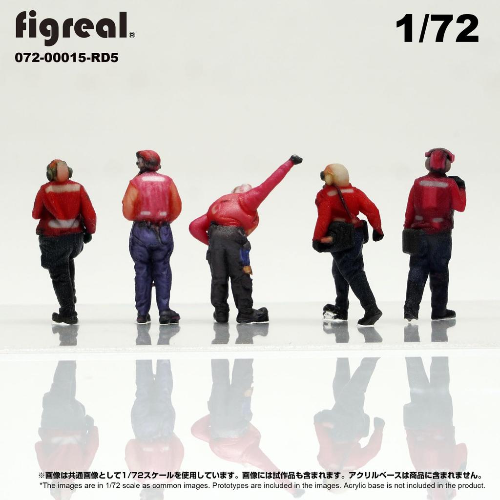 figreal 1/72 U.S. NAVY (1) RD5 5-Piece Pre-painted Figure Deck Worker U.S. Navy Flight Deck Crew Rainbow Gang Red