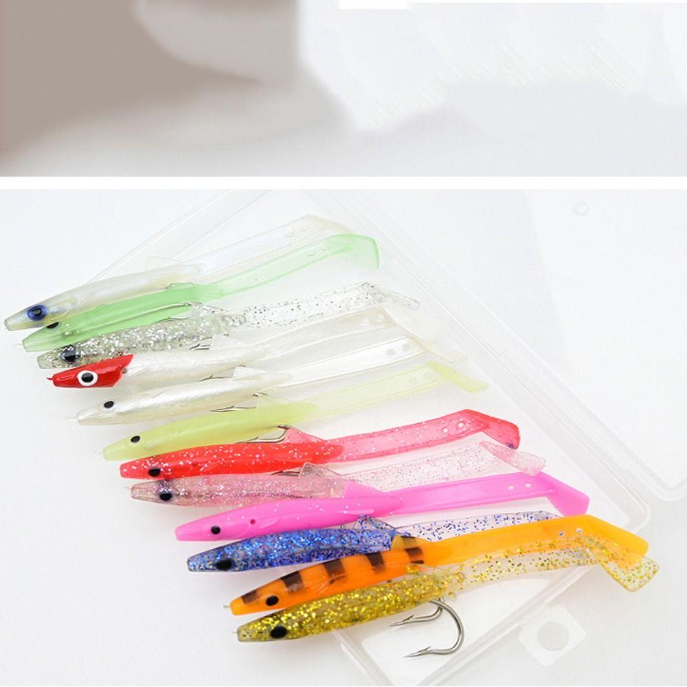 12pcs Soft Fishing Lures Mixed Color Artificial Bait Sports Silicone Bait Shad Fishing