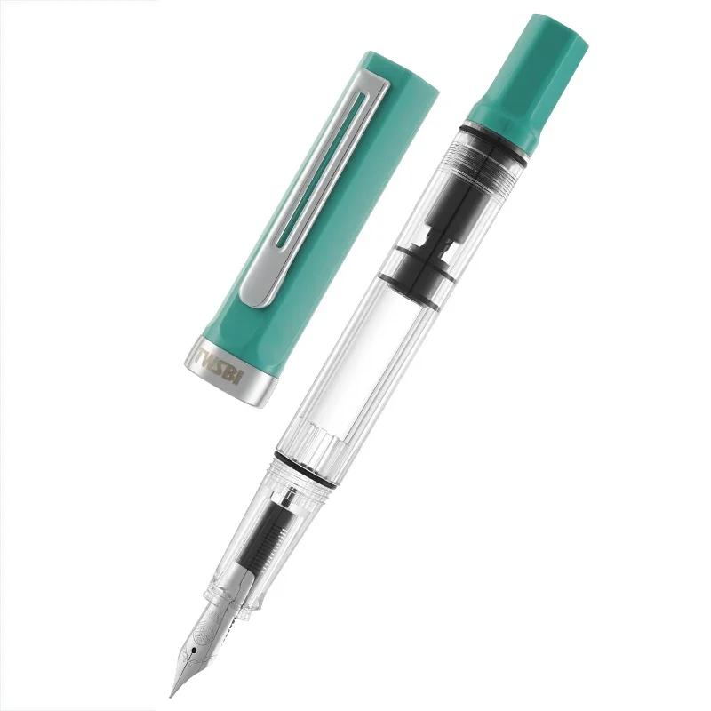 

TWSBI ECO Поршнева ручка Прозора смола Тримач для ручки-пера Великий об єм для чорнила Студентське письмо Ділові приналежності Подарунок M(0.7mm) бірюзовий