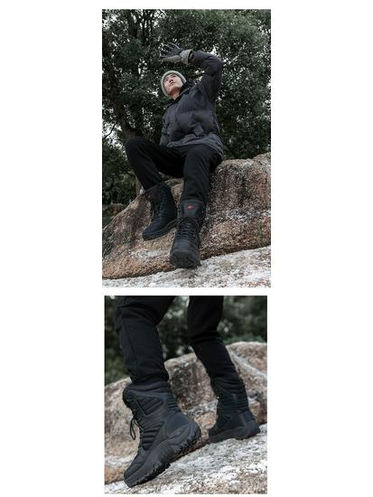 Men's Plus Size Fleece-Lined Combat Snow Boots - Warm Autumn/Winter Desert Boots 2025