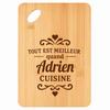 Planche À Découper - PLANETEE - Meilleur Quand Adrien Cuisine - Bambou 30x20x1 Cm - Plateau Apéro - Trou 24 Mm