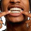 Hip Hop Grillz Teeth Cover With 8A Zirconia Stones Gold Copper Unisex Costume Accessory Halloween Party