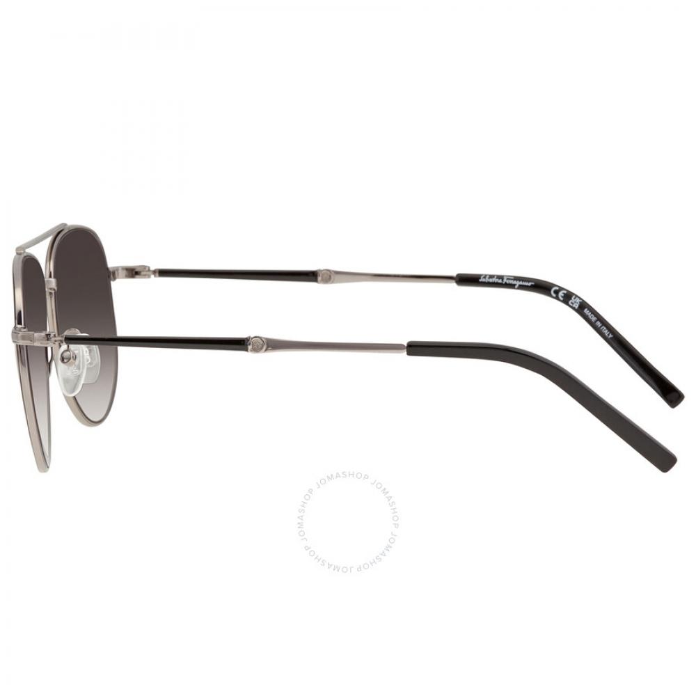 Salvatore Ferragamo Grey Pilot Unisex Sunglasses Sf226s 086 58