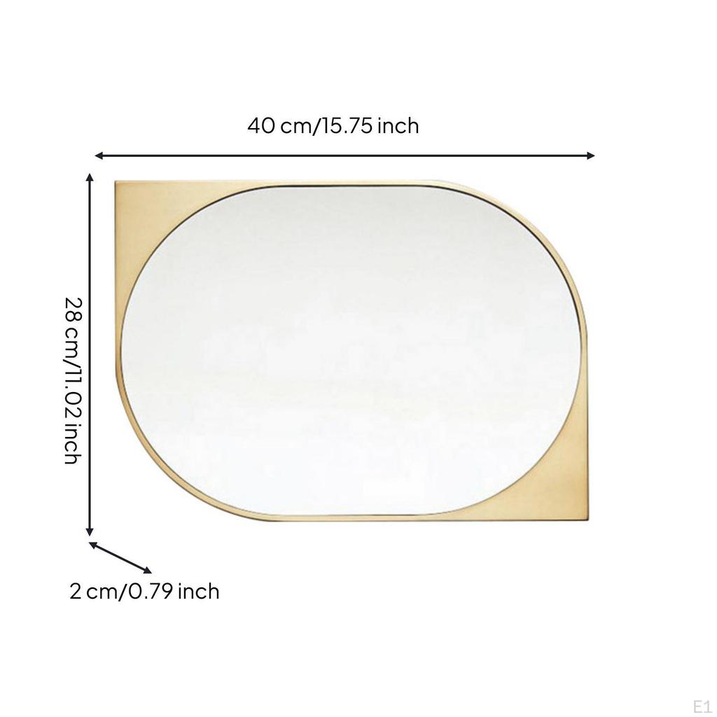 Asymmetrical Mirror Decorative with Frame Modern for Entryway, Living Room, Bedroom